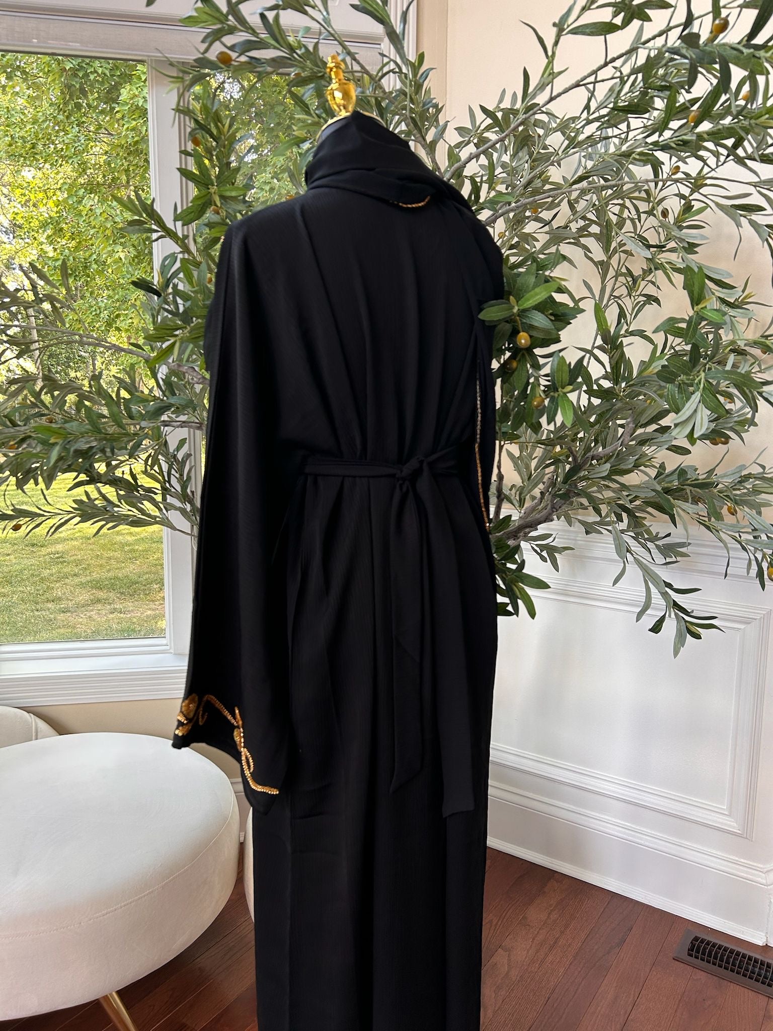 Golden Black Charming Detail Abaya