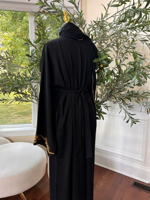 Golden Black Charming Detail Abaya