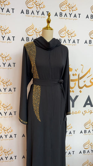 Navy Blue Golden Touch Abaya