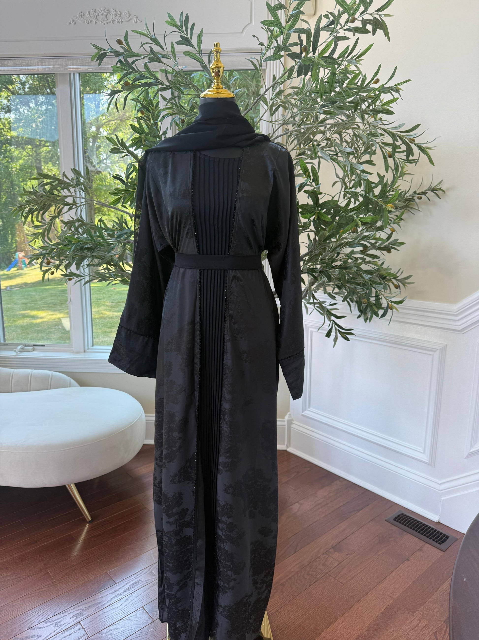 Midnight Floral Twilight Abaya
