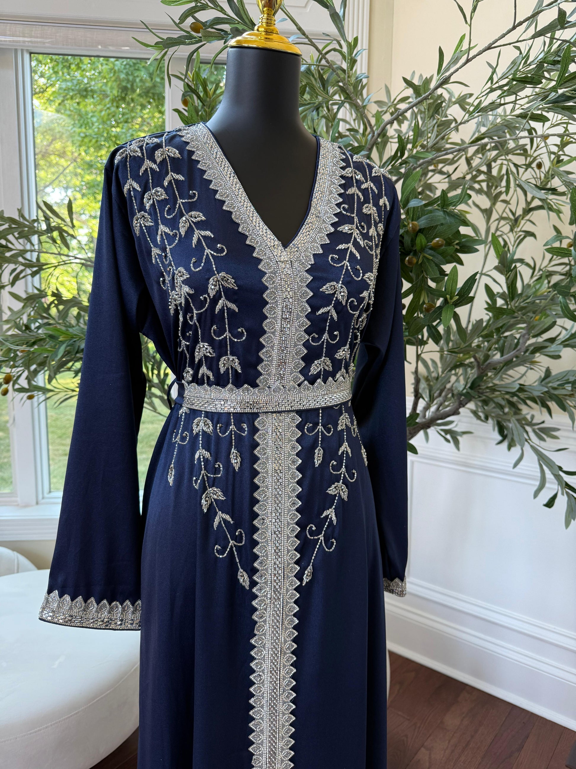 Blue Royal Floral Kuftan