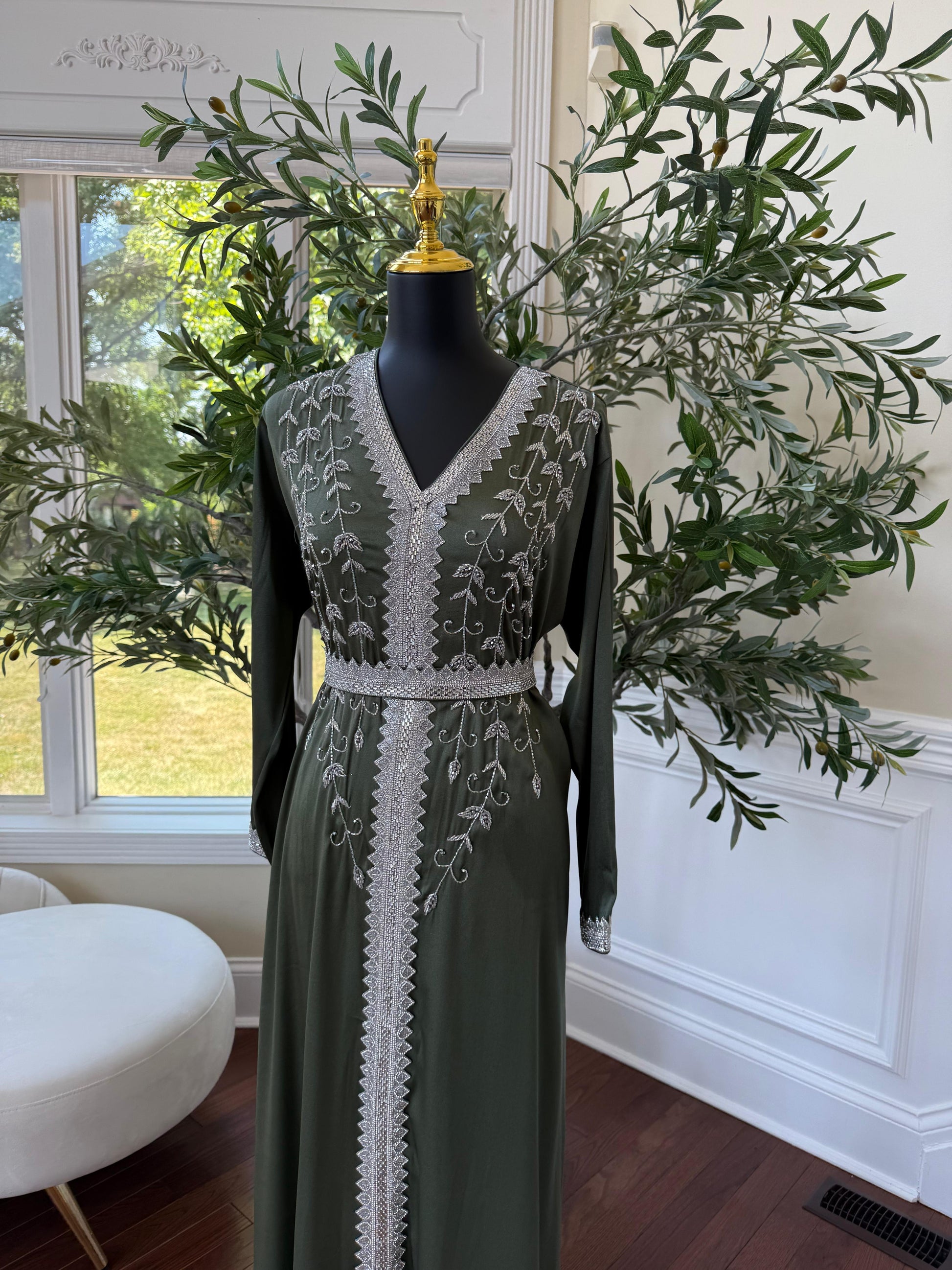 Green Floral Kuftan