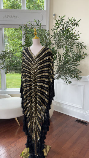 Golden Black Devine Cardigan Abaya