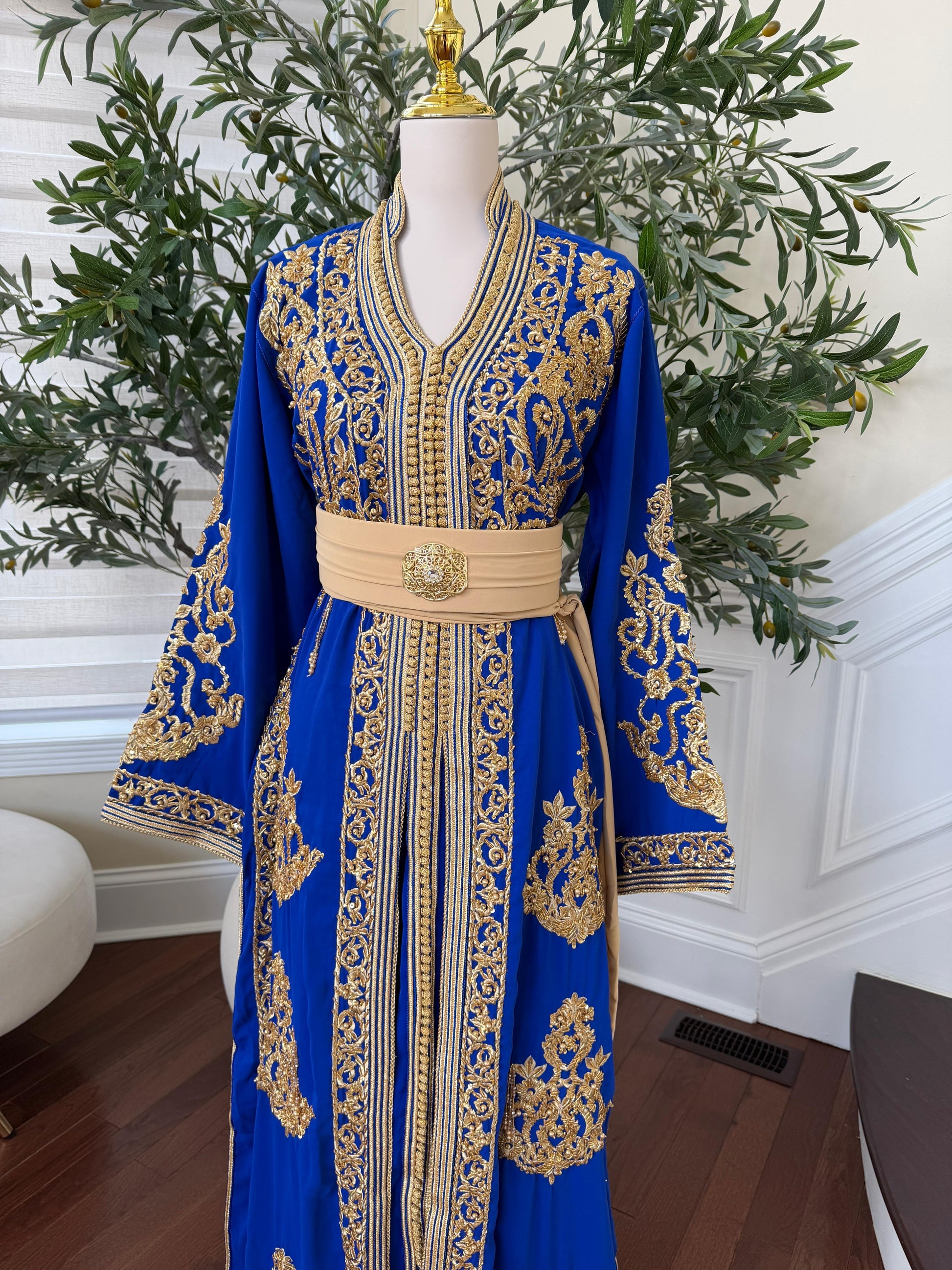 Blue Royal Elegance Beaded Kuftan