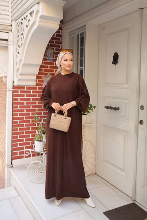 Brown Long Dress 2 Piece #039