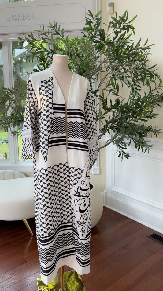 Kuffieya Designed Cardigan Abaya