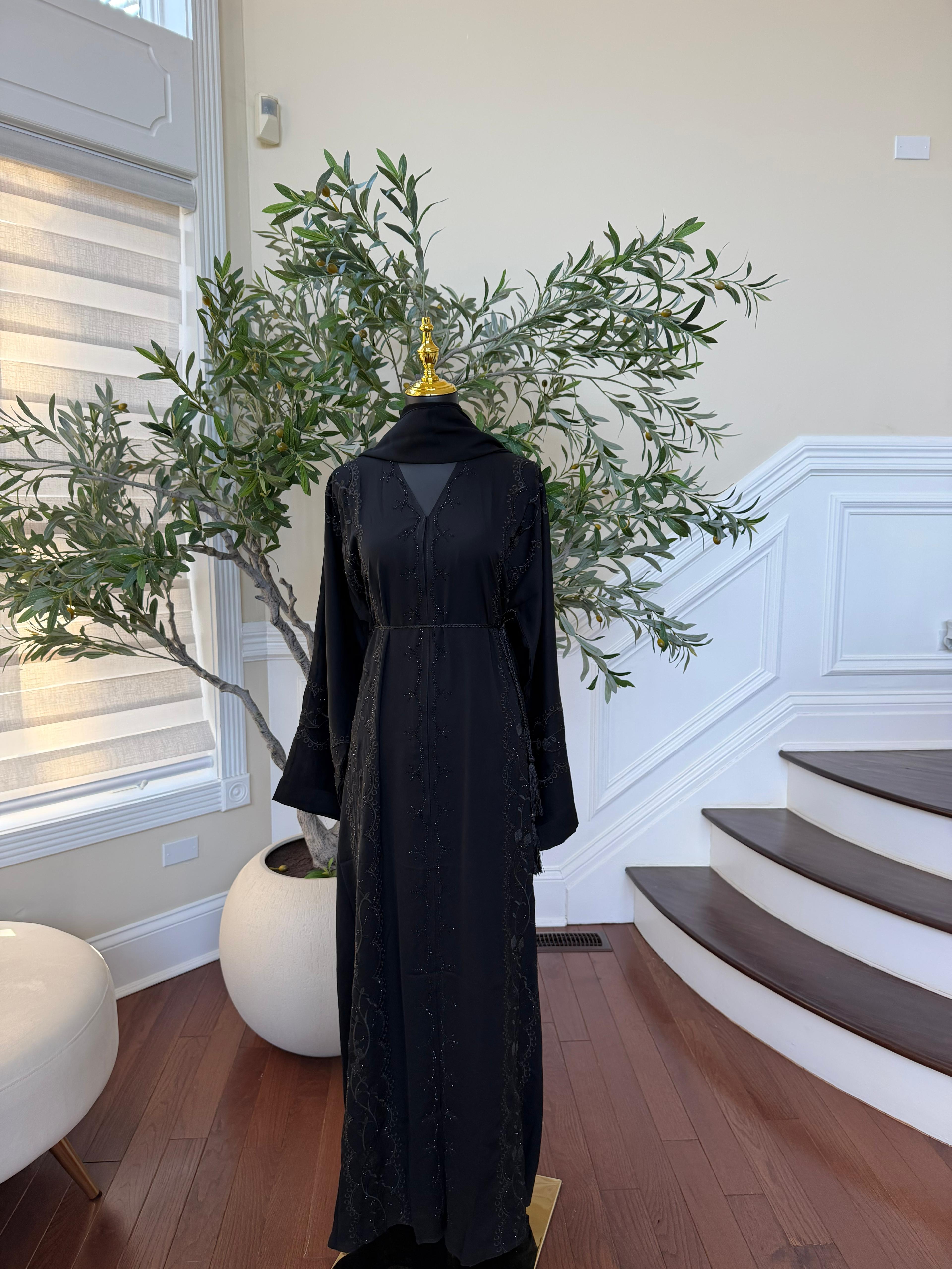 Black Etheral Embellished Abaya