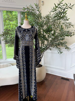 Velvet Blue Stone Thobe