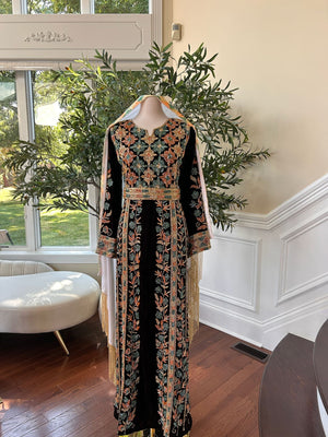 Brown Velvet Stone Thobe