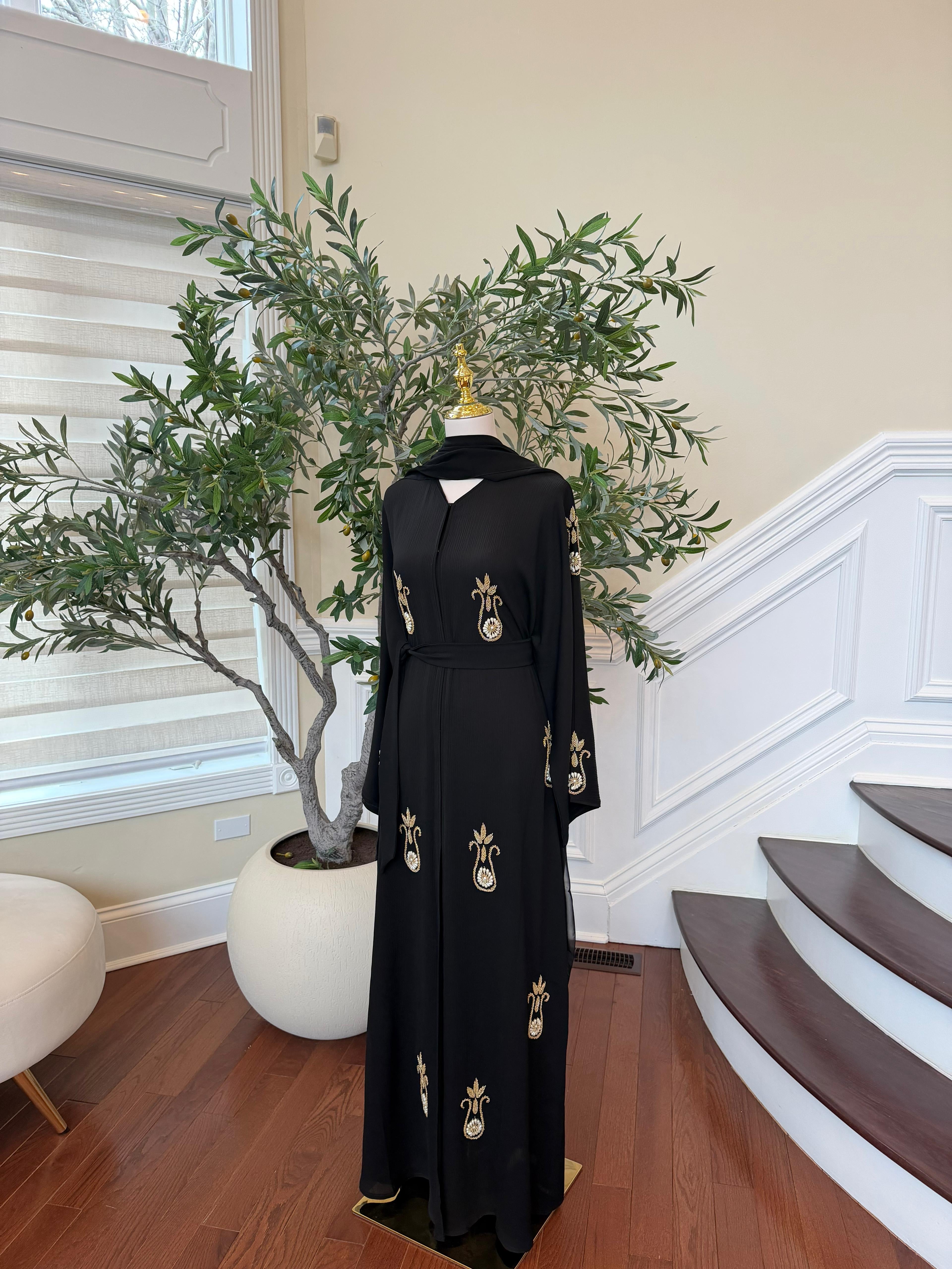 Black Golden Essence Abaya