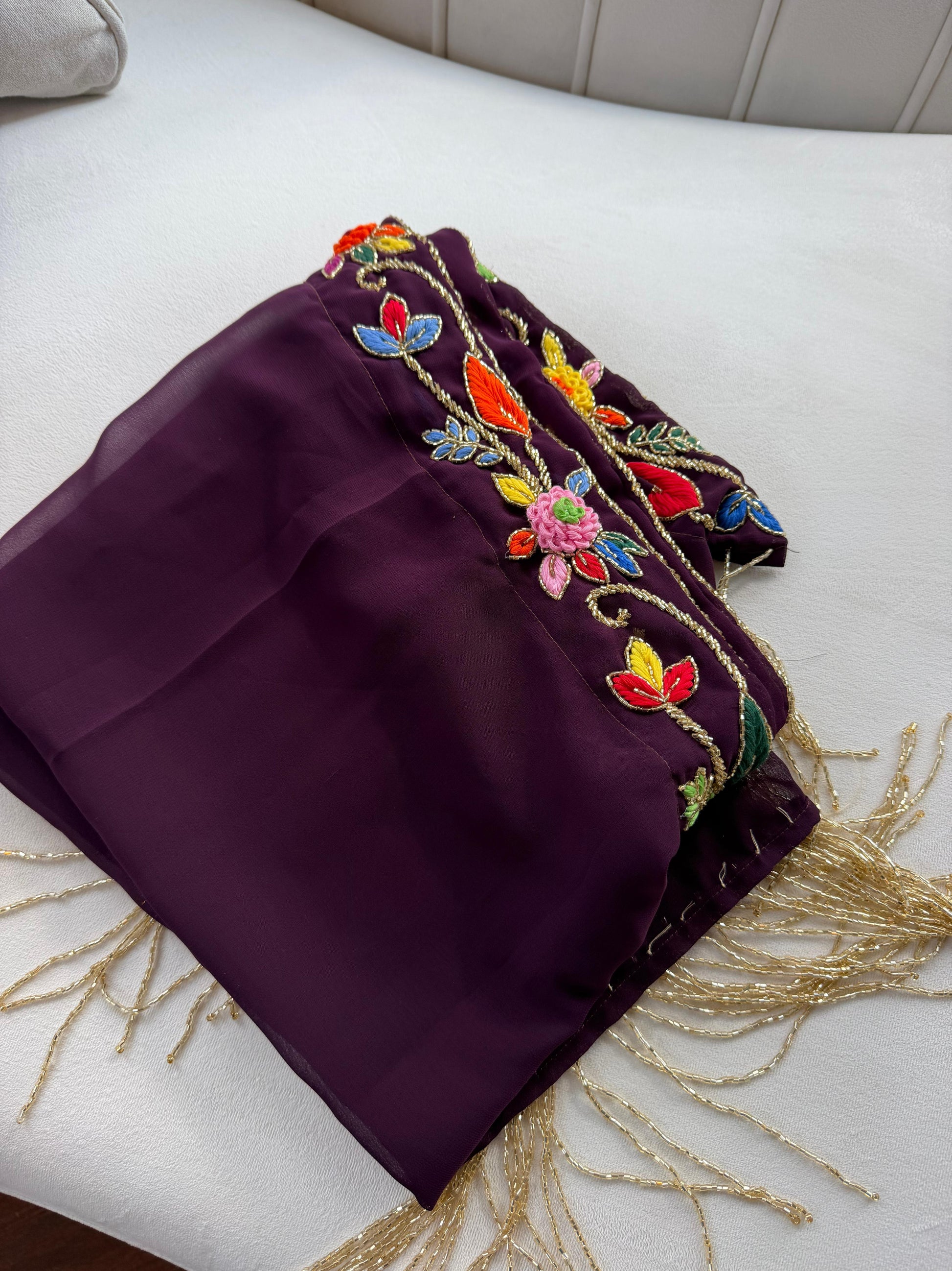 Purple Stone Khirka Shal Mandil