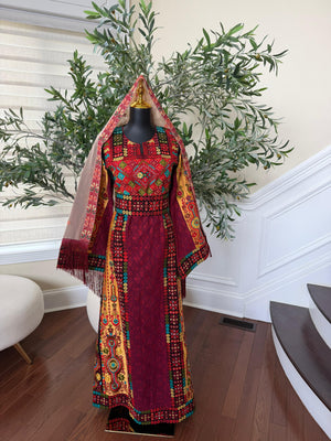 Embroidery Tatreez Red Traditional Thobe