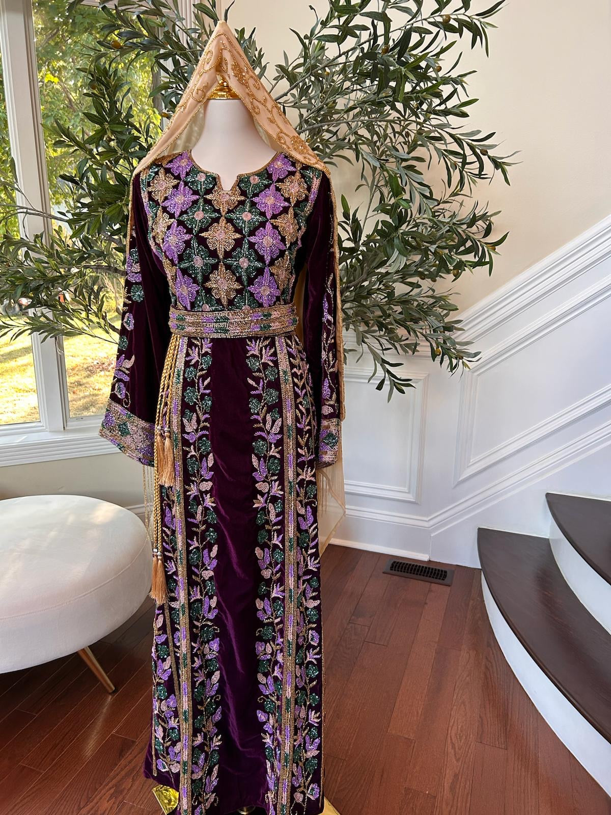 Velvet Purple Stone Thobe