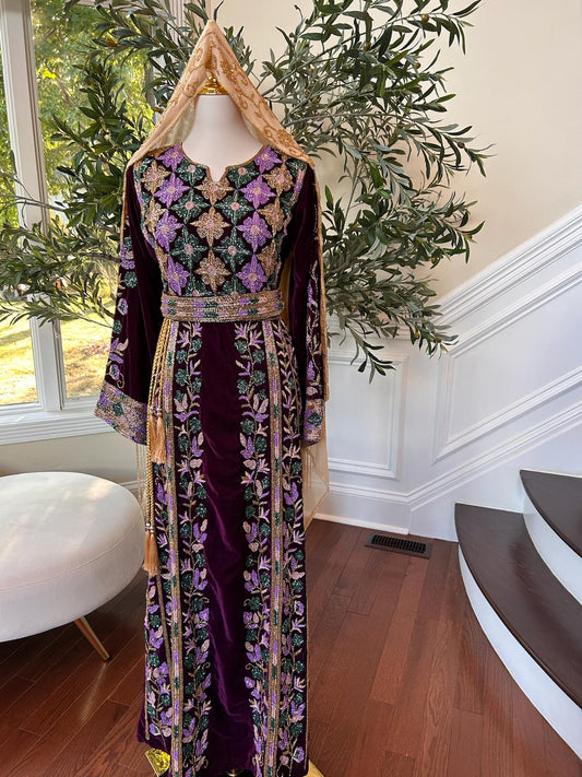 Velvet Purple Stone Thobe