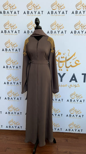 Dark Purple and Gold Abaya