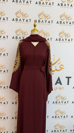 Burgundy Beauty Abaya