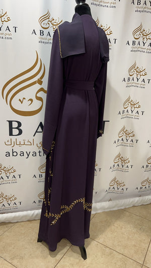 Gorgeous Purple and Gold Abaya #8097444