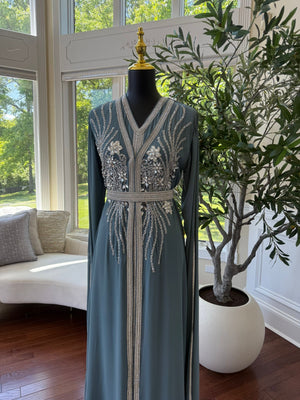 Luxury Baby Blue Kuftan