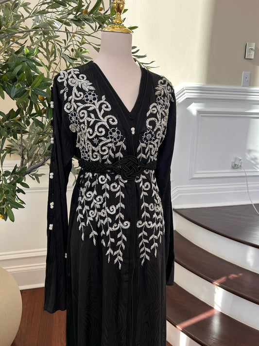 Black Beaded Stone Kuftan
