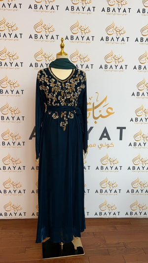 Turquoise Stoned Abaya