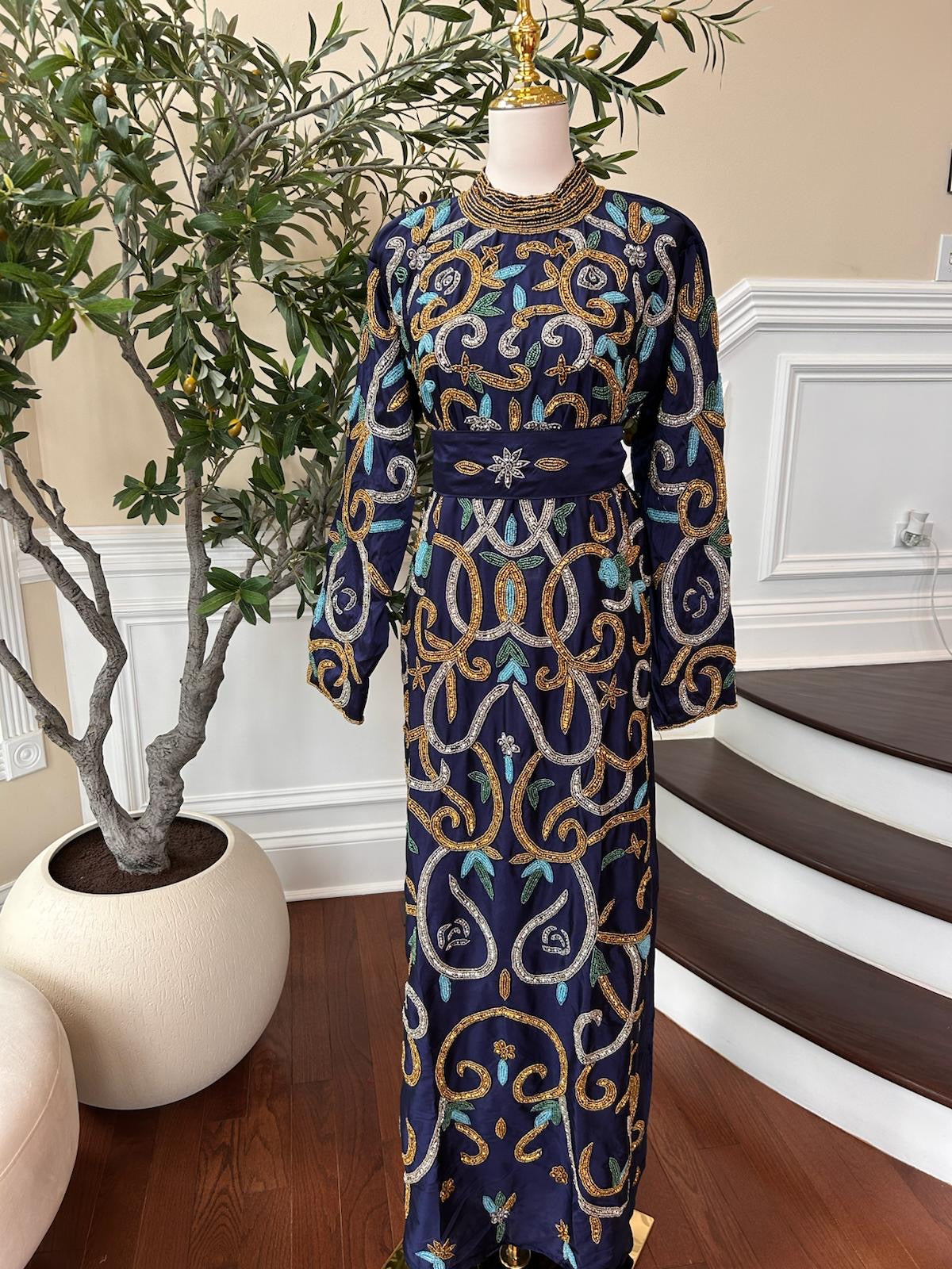 Blue Stone Elegance Kuftan Dress