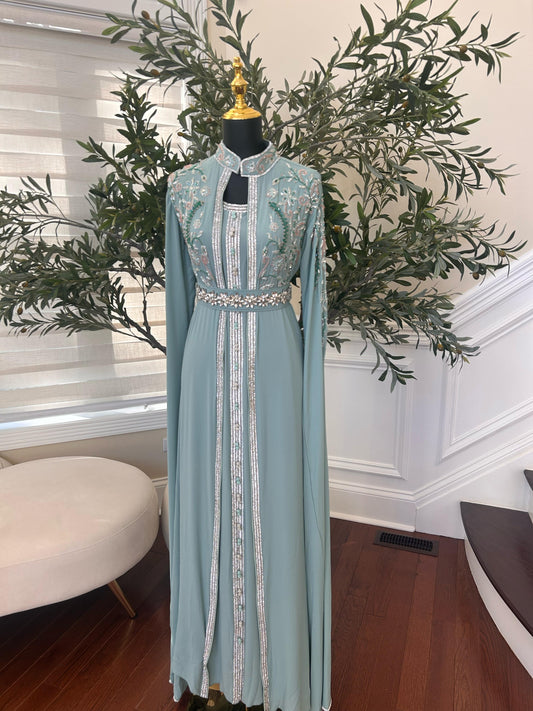 Mint Blue Rose Legacy Kuftan