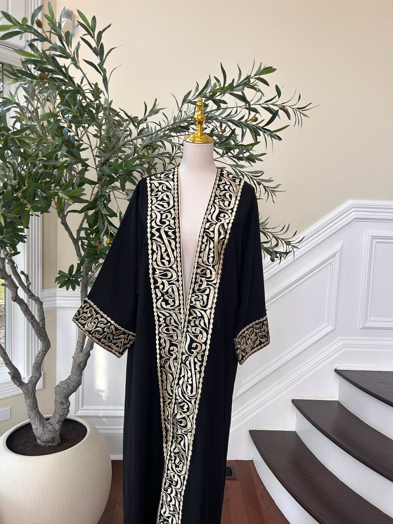 Black Cardigan Golden Detail