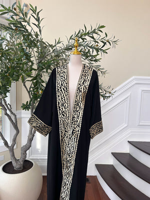 Black Cardigan Golden Detail