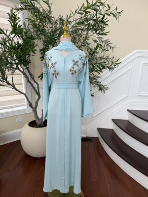 Ocean Breeze Beaded Abaya