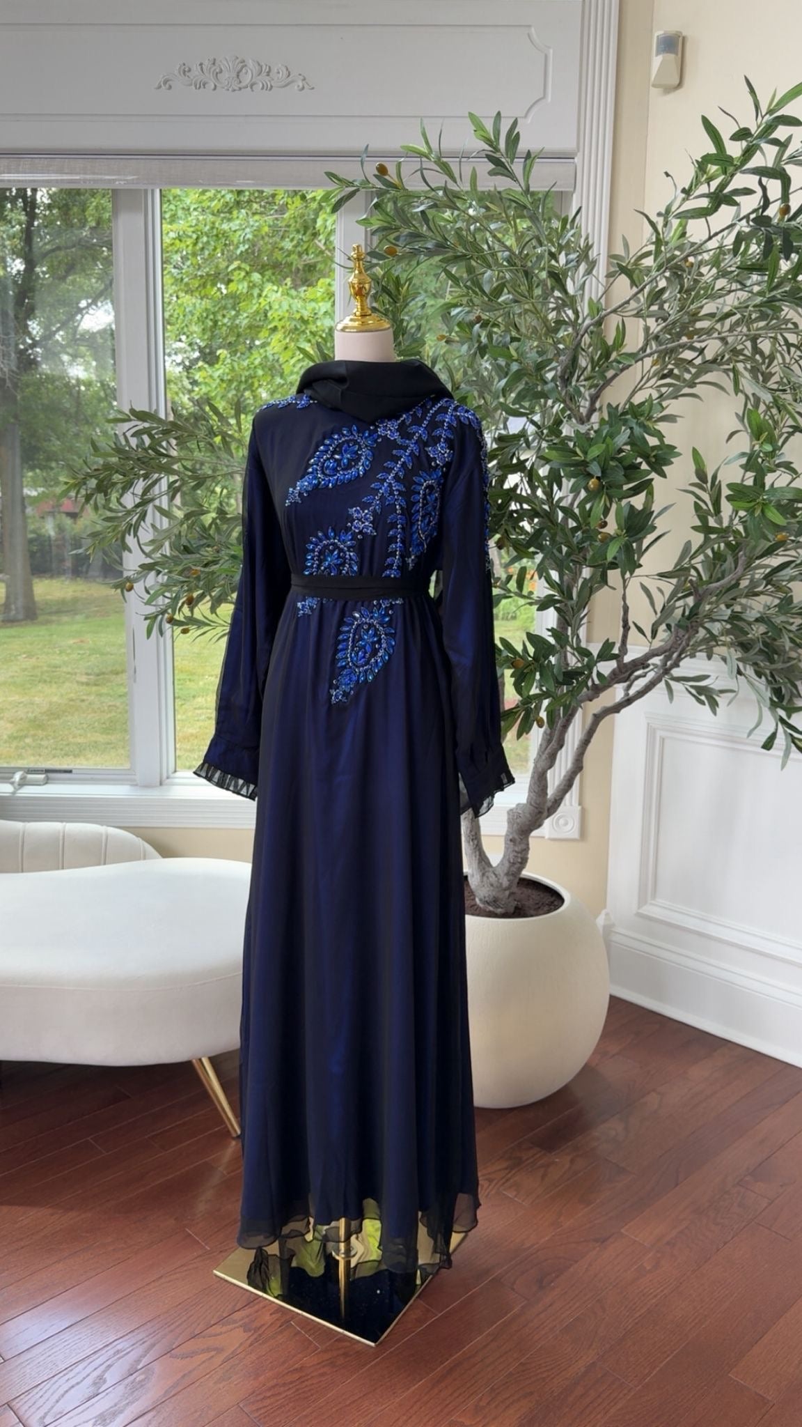 Blue Pearl Abaya