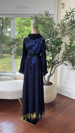 Blue Pearl Abaya