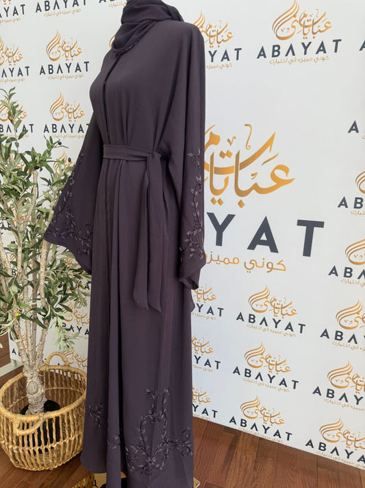 Royal Purple Floral Abaya