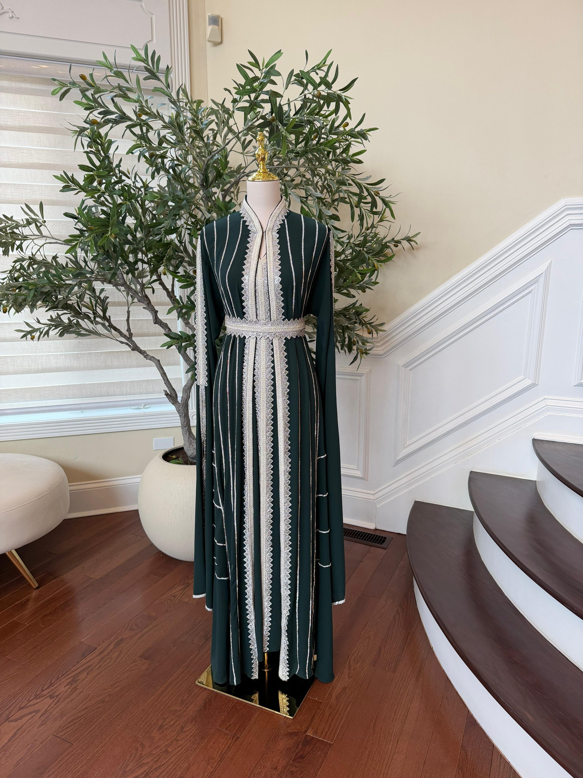 Green Silver Stone Essence Kuftan