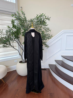 Black Designed Crystal Abaya