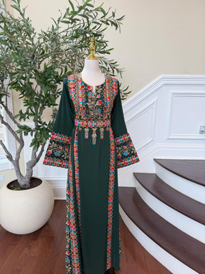 Green Embroidery Tatreez Thobe