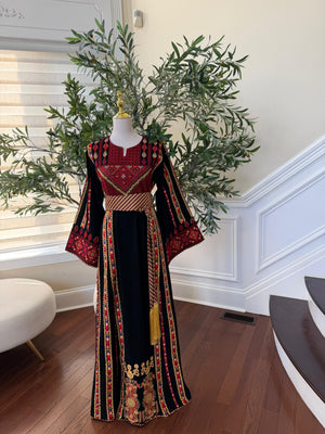 Black Embroidery Tatreez Traditional Thobe