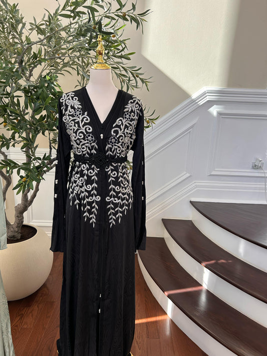 Black Beaded Stone Kuftan