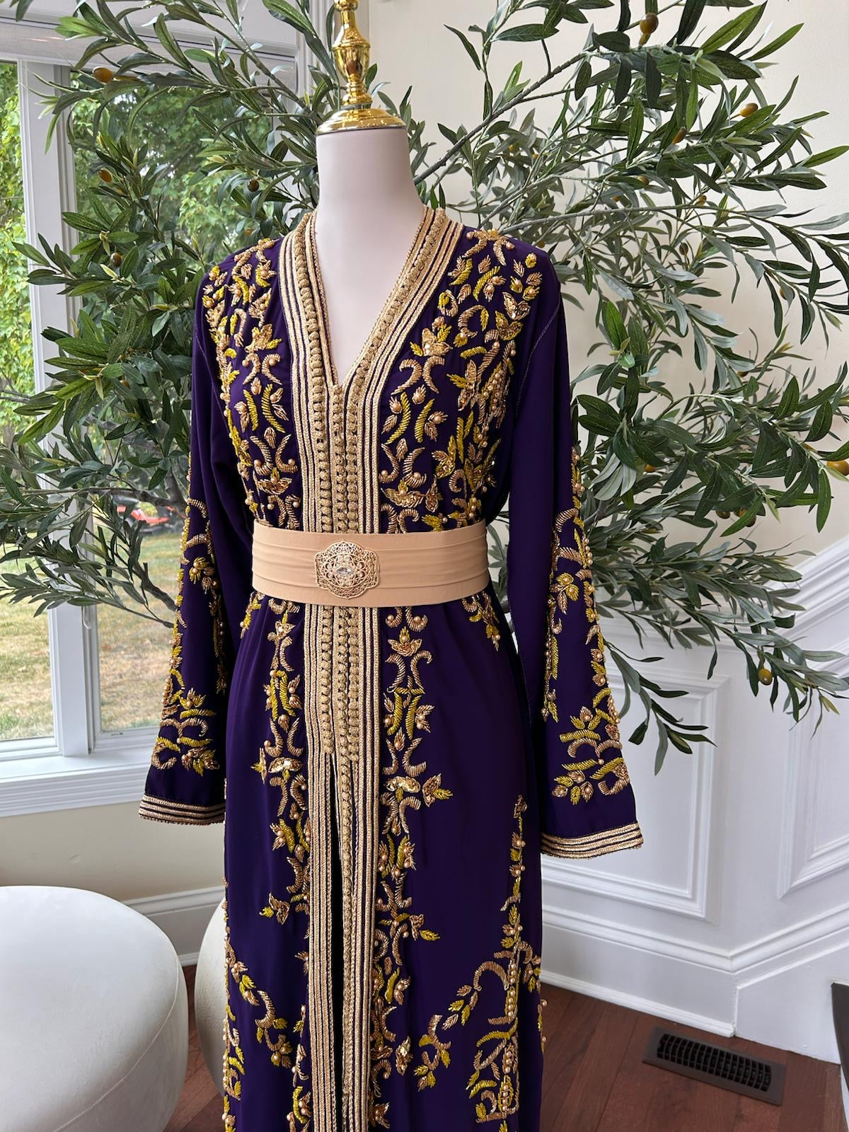 Purple Elegance Golden Kuftan