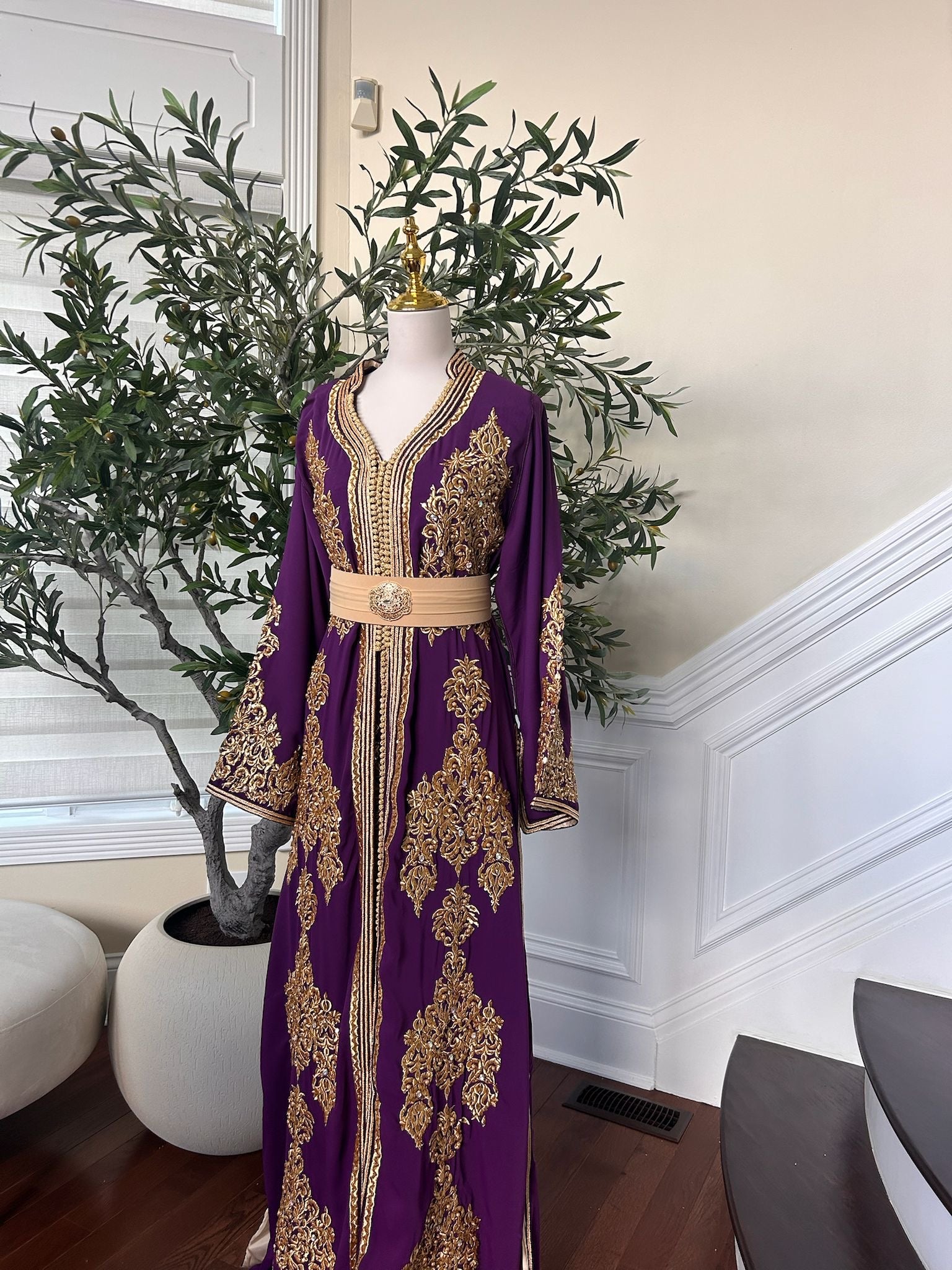 Purple Floral Elegance Kuftan