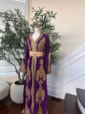 Purple Floral Elegance Kuftan
