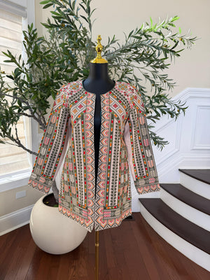 Heritage Bloom Tan Tatreez Jacket