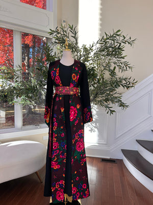 Floral Two Piece Cardigan Thobe