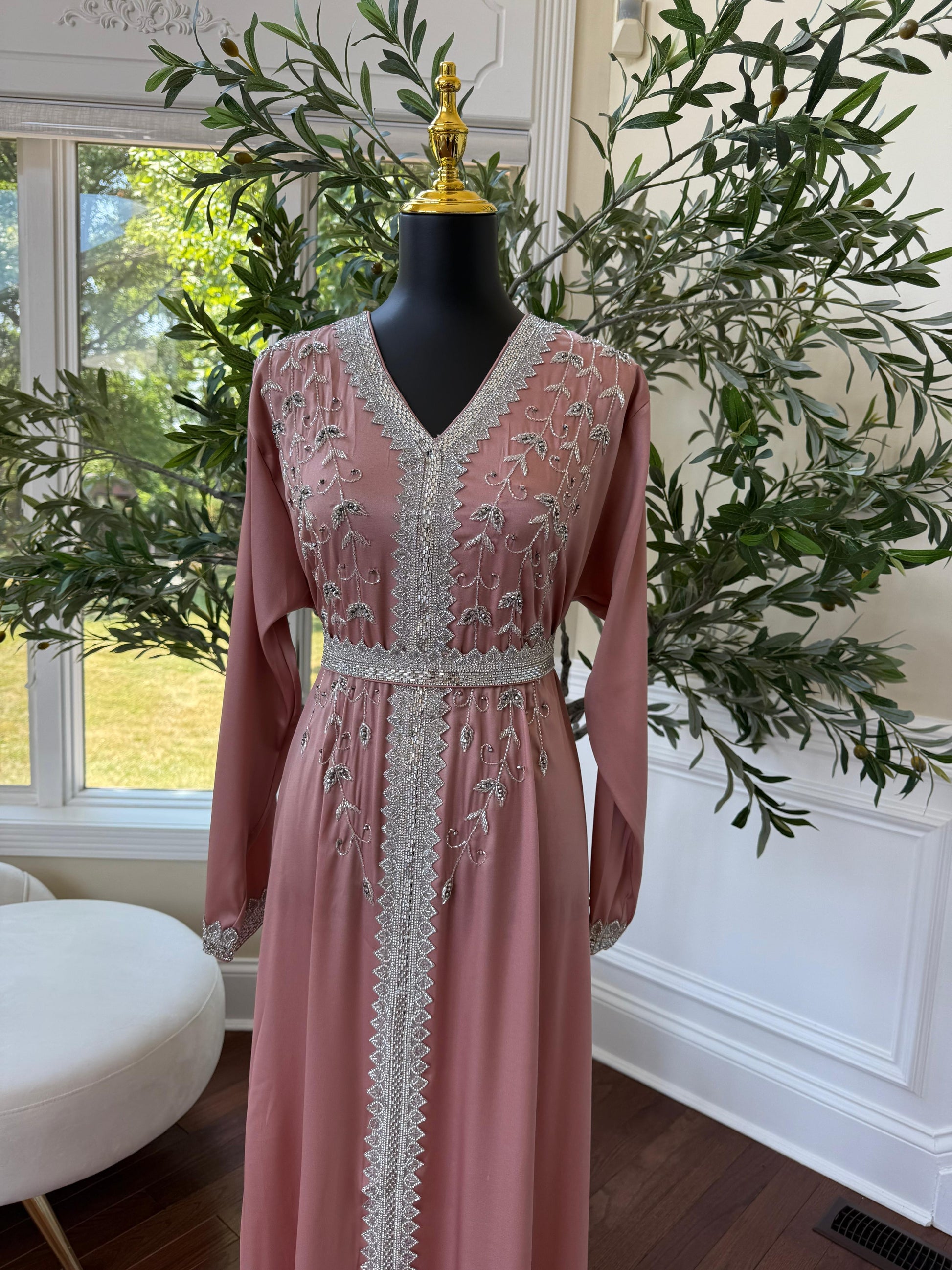 Pink Floral Kuftan