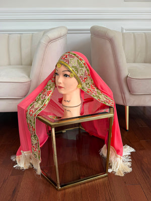 Pink Embroidery Elegance Khirka Shal
