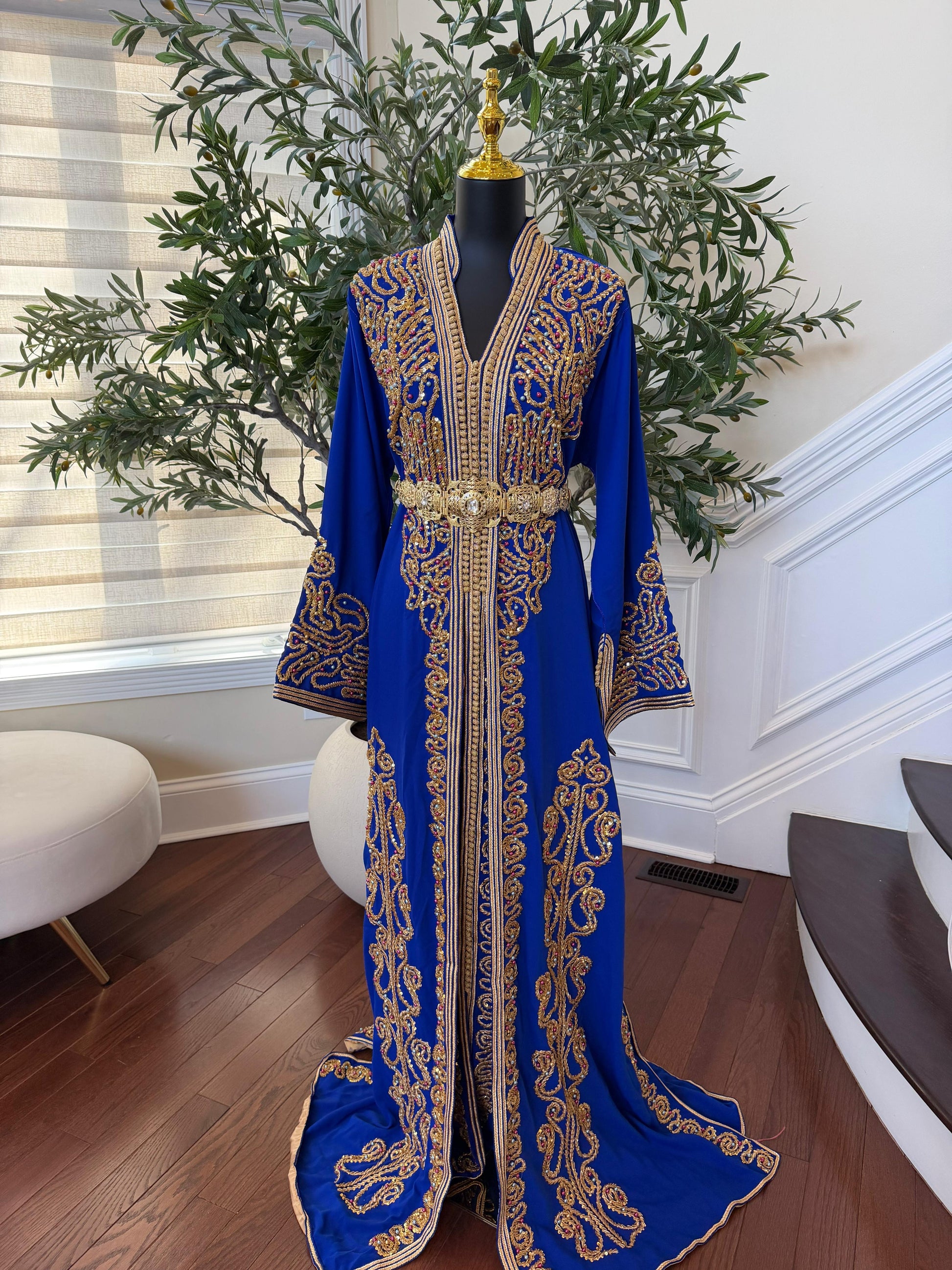 Blue Royale Beaded Kuftan
