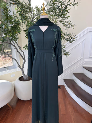 Emerald Green Rose Abaya