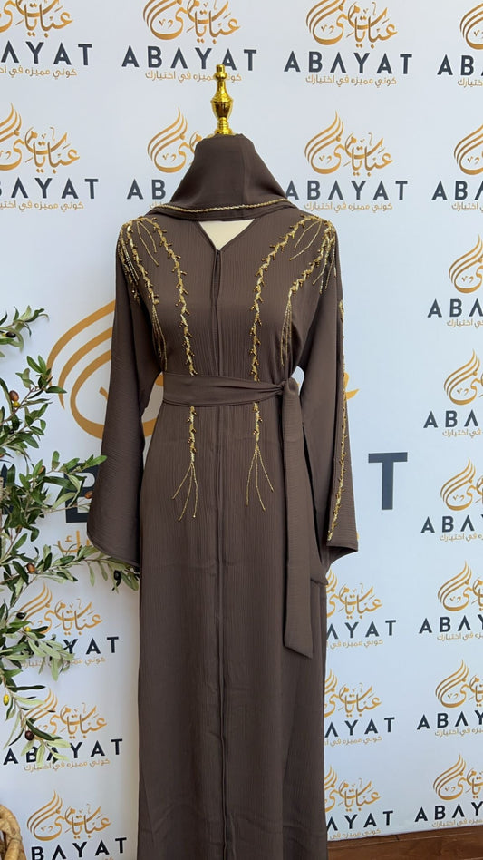 Golden Light Purple Abaya