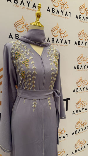 Floral Lavender Abaya