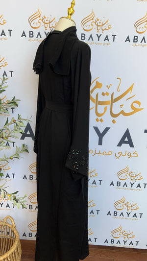 Black Floral Abaya