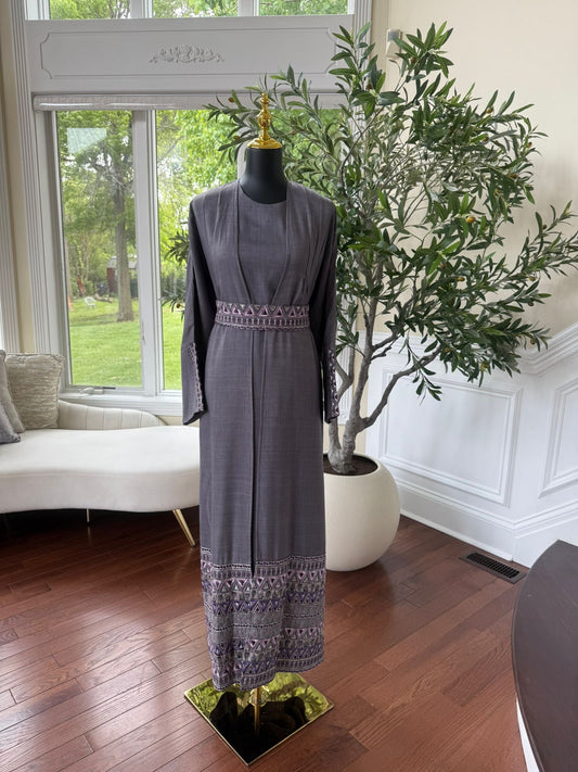 Elegant Purple Cardigan Abaya